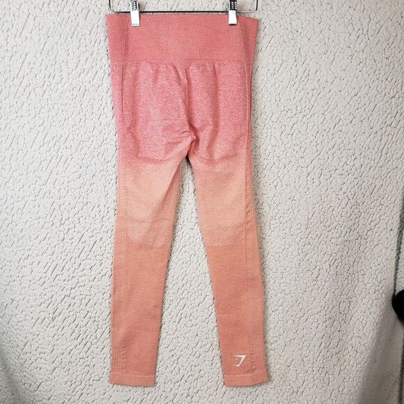 Gymshark Ombre Seamless Leggings Womens Small Pink High Waist Sporty Chic VSCO - Picture 2 of 7